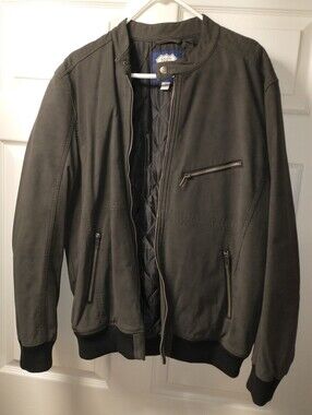 Men's Route 66 Size Large Moto Style Grey Gray Jacket Coat